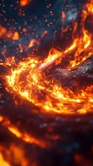 Fierce flames dance and twist creating an artistic wrestling mat formation in the heat