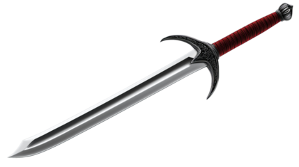 Custom designed sword with a dualtone finish featuring a silver blade