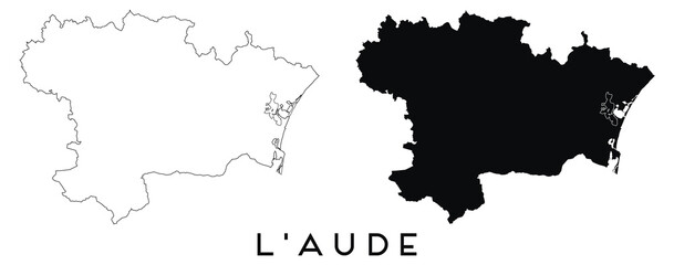 Laude map outline and black silhouette vector