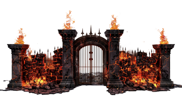 Gates to Hell, isolated on a transparent background