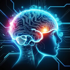 human head with brain