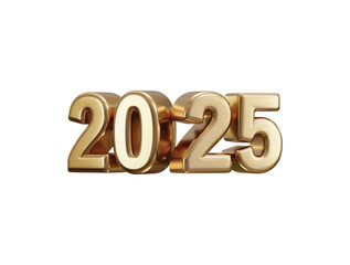 2025 New Year golden number, Extend Warm Wishes for a Happy New Year and Merry Christmas with this golden number design 3d rendering vector illustration