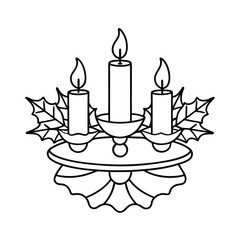 a-holiday-table-centerpiece-featuring-candles vector illustration