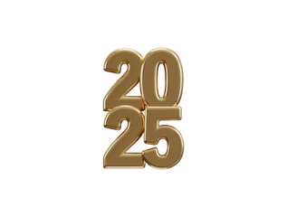 2025 New Year golden number, Extend Warm Wishes for a Happy New Year and Merry Christmas with this golden number design 3d rendering vector illustration