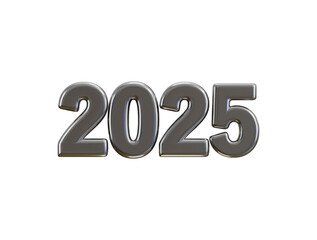 2025 New Year Silver number, Extend Warm Wishes for a Happy New Year and Merry Christmas with this silver number design 3d rendering vector illustration