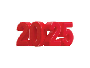 2025 New Year Red number, Extend Warm Wishes for a Happy New Year and Merry Christmas with this red number design 3d rendering vector illustration
