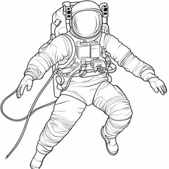 Fototapeta premium Minimalist Astronaut Floating in Space