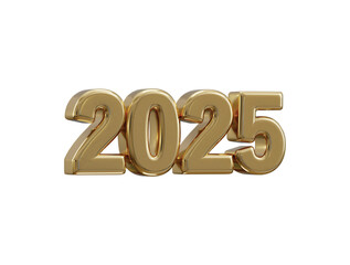2025 New Year golden number, Extend Warm Wishes for a Happy New Year and Merry Christmas with this golden number design 3d rendering vector illustration