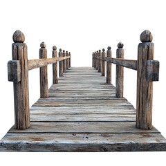 Obraz premium Beautiful wooden pier isolated on transparent background