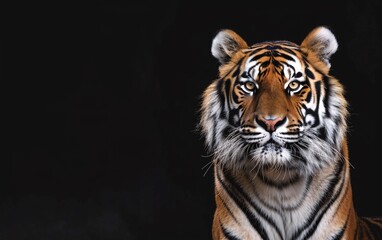 Fototapeta premium Tiger with a black background