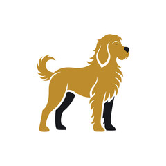 Golden Doodle dog vector silhouette logo design 