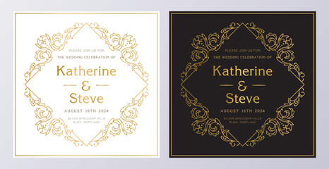 Frame for invitation in modern vintage style. Frame template for cards, posters, banners