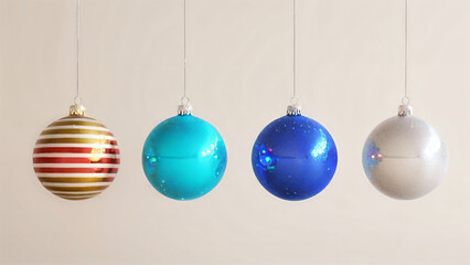 christmas balls on white background