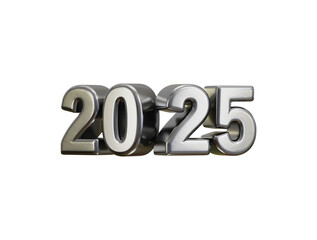 2025 New Year Silver number, Extend Warm Wishes for a Happy New Year and Merry Christmas with this silver number design 3d rendering vector illustration