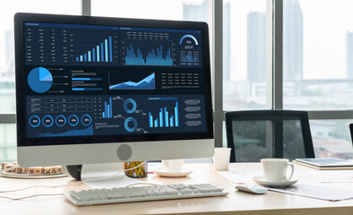 Business data dashboard provide business intelligence analytic for marketing strategy planning...