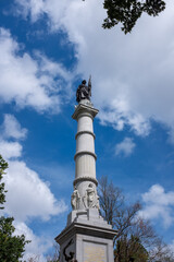 View of the Boston Soldiers and Sailors Monument in Boston, MA