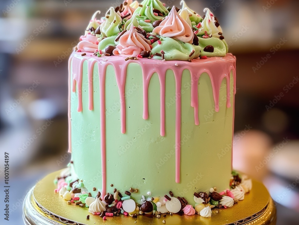 Poster cake decorated with roses