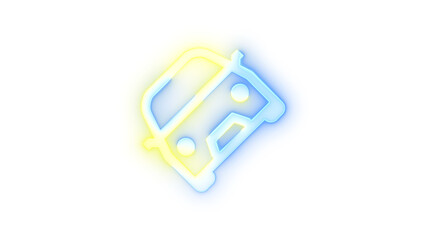 Neon icon accident symbol transparent background