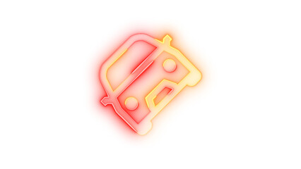Neon icon accident symbol transparent background