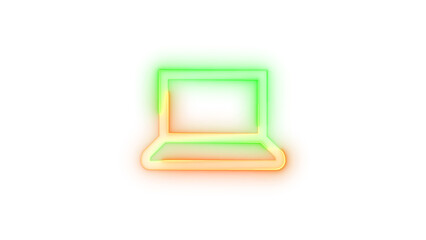 Neon icon add symbol system device brown color transparent background