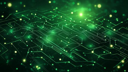 Fototapeta premium Stylish green background with smart tech theme. Digital desktop wallpaper featuring smart tech concept. Simple green backdrop with digital curves