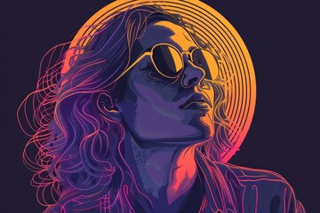 A man with long hair wearing sunglasses and a hat, suitable for use in fashion or music related content