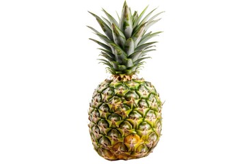 Fototapeta premium A single fresh pineapple placed on a clean white surface