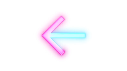 Neon icon chrome back symbol transparent background