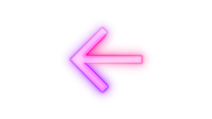 Neon icon chrome back symbol transparent background