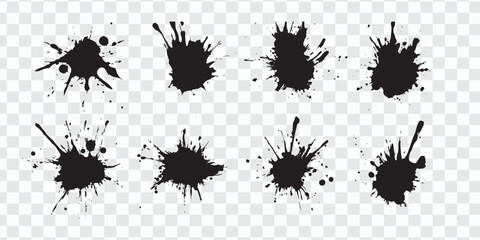 Black Ink Spots Vector Illustrations | Abstract Paint Texture Designs