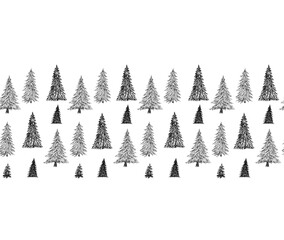 Obraz premium Seamless pattern with christmas trees on white background 