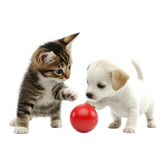 Kitten and Puppy Playtime Fun transparent background