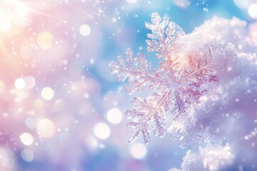 Winter Wonderland. Festive Blue and White Background with Snowflakes Decoration