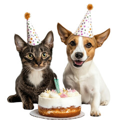 Festive Companions Enjoying Cake transparent background