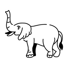 Drawing style icon of cute elephant