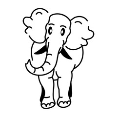 A hand drawn icon of elephant trunk 