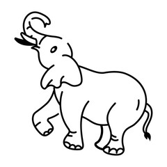Hand drawn icon of elephant sound 