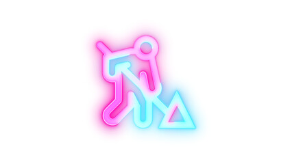 Neon icon construction symbol transparent background