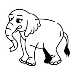 Obraz premium Hand drawn style icon of mammoth 