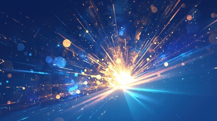 Fototapeta premium Abstract Glowing Sky with Sparkling Particles Background