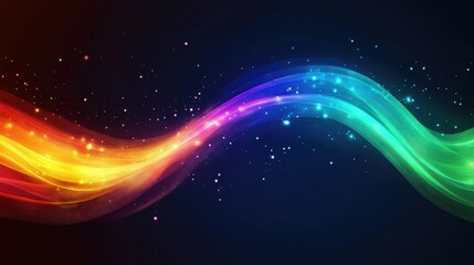 Naklejka premium Vivid Spectrum Line Art. Contemporary Rainbow Wave Abstract Background Design