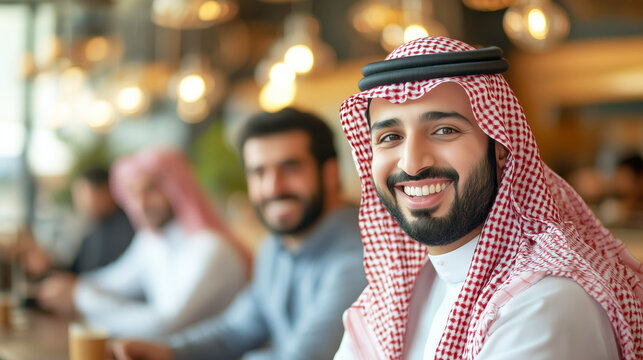 Smiling Arab man in national dress