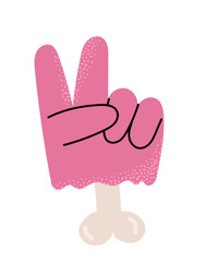 Funny zombie hand showing piece sign on Halloween