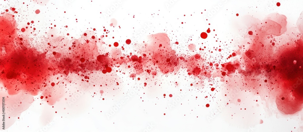 Sticker Abstract red watercolor splatter on white background.