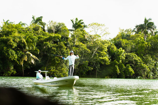 Casting a fly rod in the jungle