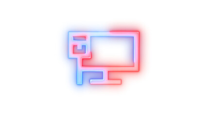 Glowing symbol icon, Neon icon ethernet symbol  transparent background