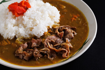beef curry japanese food japanese food isolate in black background