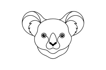 Koala Head Line Art Vector | Simple and Elegant Line Drawing of Koala