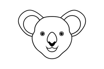 Koala Head Line Art Vector | Simple and Elegant Line Drawing of Koala