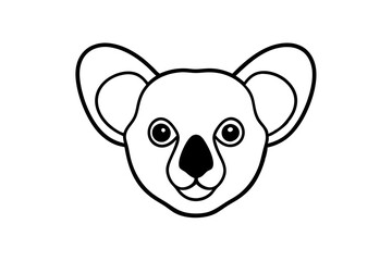 Koala Head Line Art Vector | Simple and Elegant Line Drawing of Koala